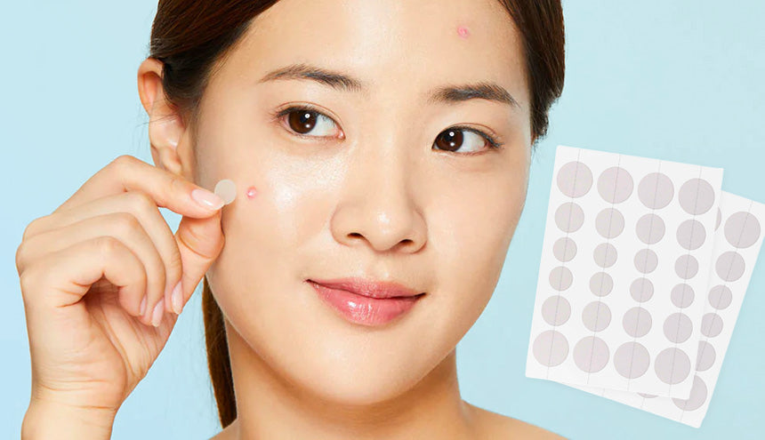 Korean woman with pimple patch