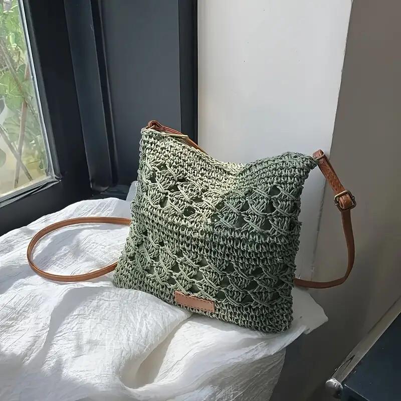 Bohemisk miniväska i virkdesign – handväska med axelrem för kvinnor - Fyvra