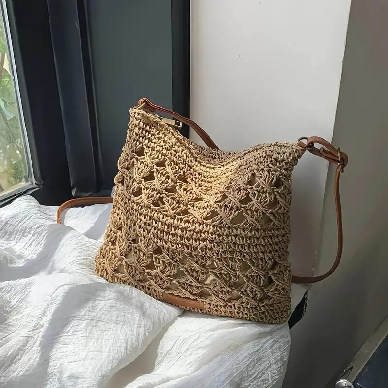 Bohemisk miniväska i virkdesign – handväska med axelrem för kvinnor - Fyvra
