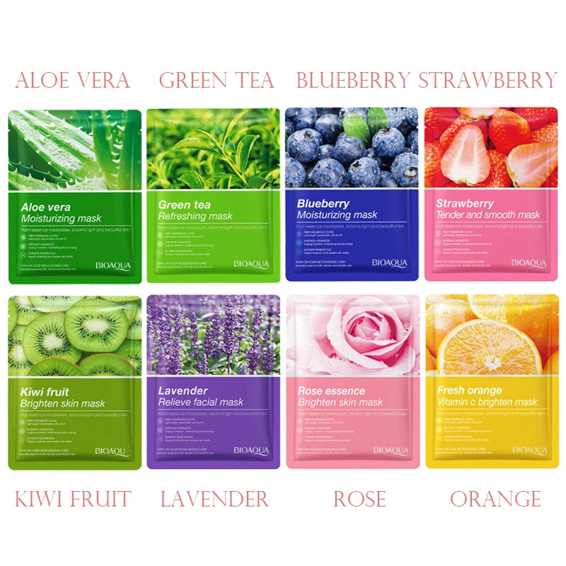 8-pack Natural Plant Face Mask – Återfuktande & Uppstramande Sheet Masks | Fyvra - Fyvra