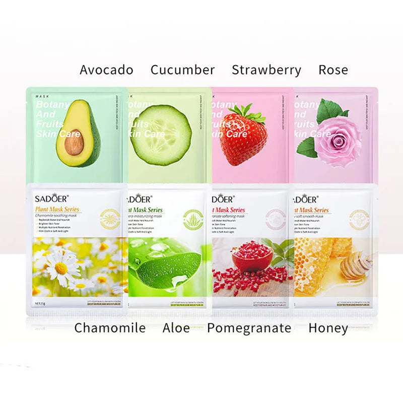 8-pack Natural Plant Face Mask – Återfuktande & Uppstramande Sheet Masks | Fyvra - Fyvra