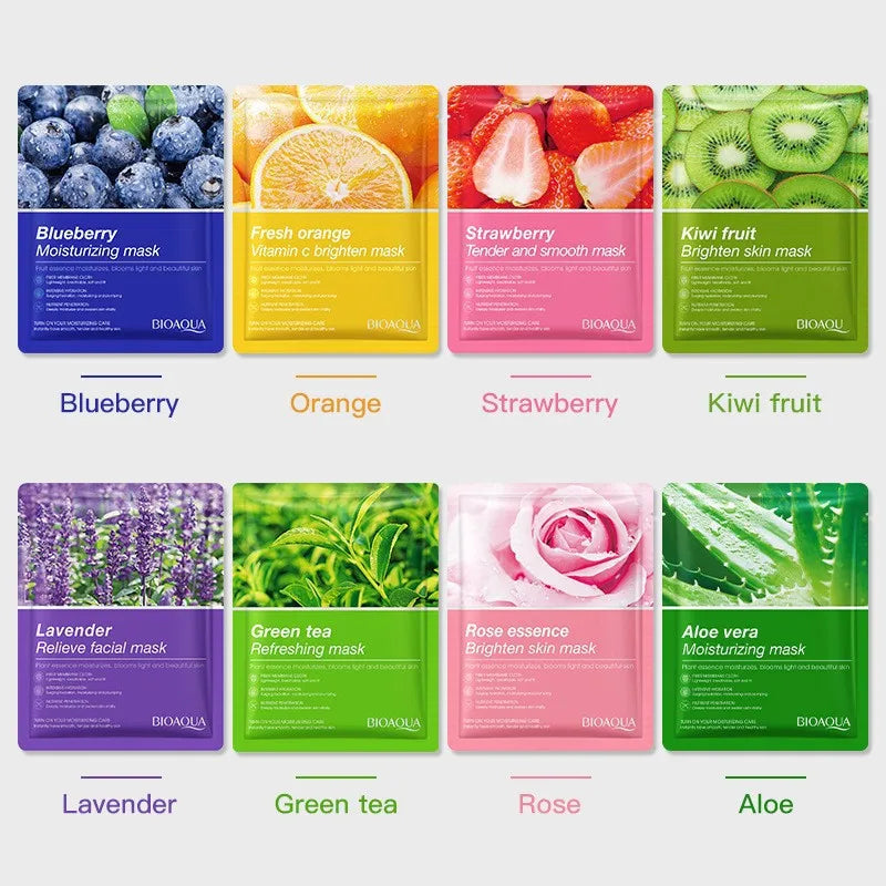 8-pack Natural Plant Face Mask – Återfuktande & Uppstramande Sheet Masks | Fyvra - Fyvra