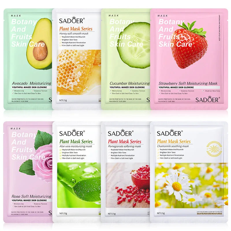 8-pack Natural Plant Face Mask – Återfuktande & Uppstramande Sheet Masks | Fyvra - Fyvra