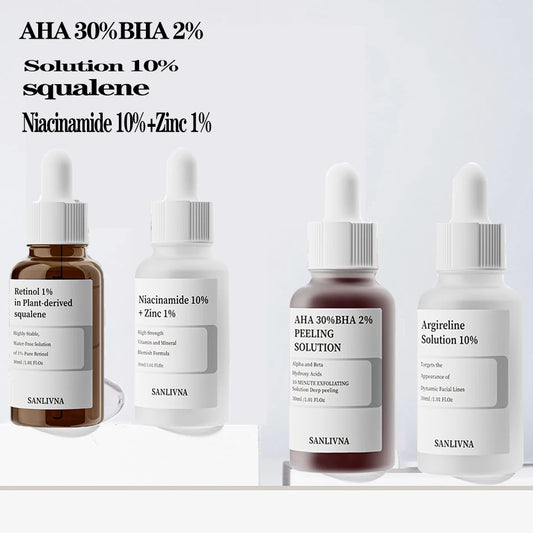 AHA 30% + BHA 2% Peeling Serum med Niacinamid 10%, Zink 1% & Hexapeptid | Exfolierande Ansiktsserum | Fyvra - Fyvra