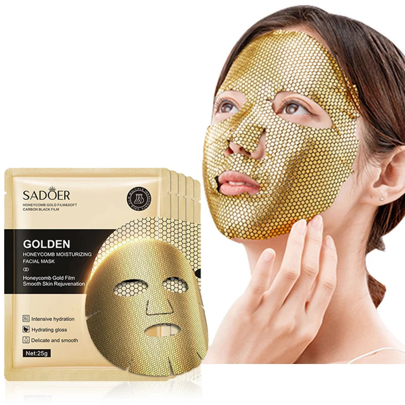 SADOER 24K Gold Honeycomb Face Mask – Deep Hydration and Smooth Skin Rejuvenation | Fyvra - Fyvra